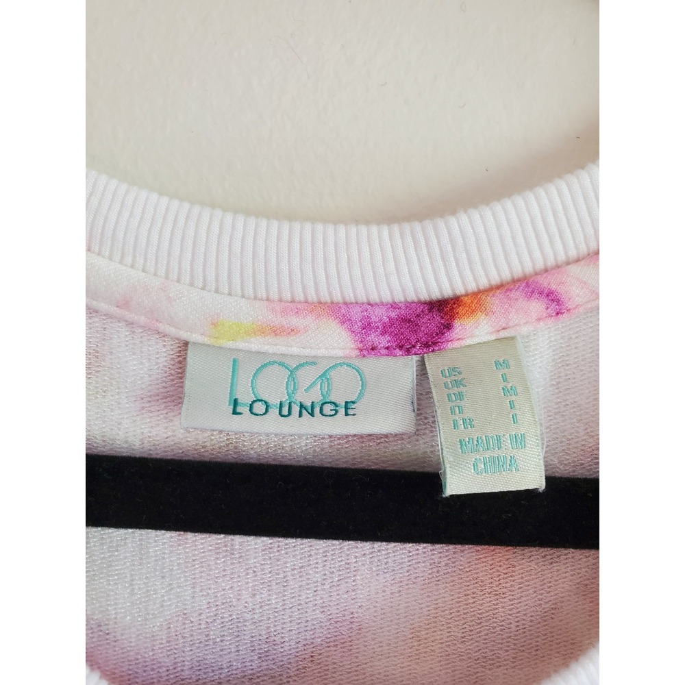 Logo Lounge Women's‎ Floral Tank Top Tunic White Pink Lace Trim Sleeveless - Picture 3 of 4